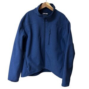 Kirkland Signature Men’s Fleece Lined  Softshell Blue Jacket Size XXL